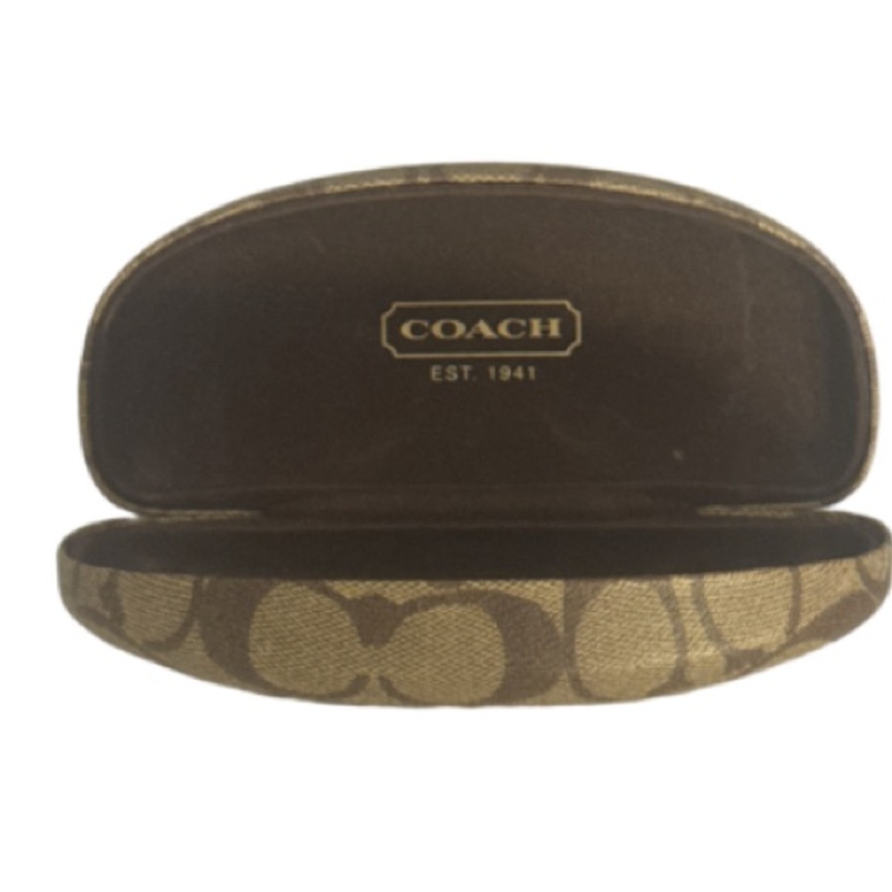 Coach Clamshell Brown Patterned Sunglasses Case - image 2